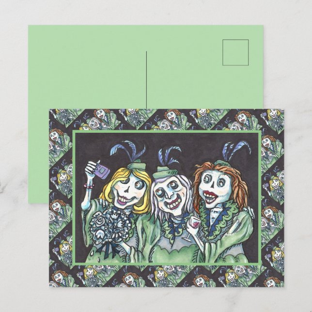 CARTES POUR FÊTES ANNUELLES JOLIMENT DÉPLAISANT ZOMBIE BRIDESMAIDS PRENDRE UN  (Devant / Derrière)