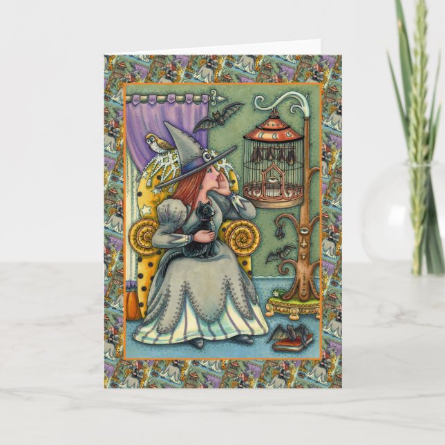 CARTES POUR FÊTES ANNUELLES JOLIMENT TÉMOIN, CHAT, ANIMAUX, CAGE DE MACHINE, H (Devant)
