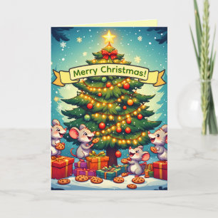 Cartes Pour Fêtes Annuelles Jolis biscuits de souris Arbre de Noël Fête Joyeux