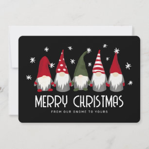 Cartes Pour Fêtes Annuelles Jolis gnomes Joyeux Noël Flocons de neige 