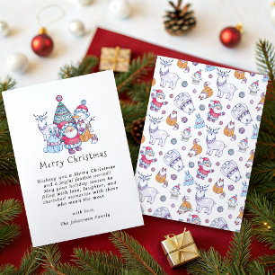 Cartes Pour Fêtes Annuelles Jolis gribouillages fantaisistes Joyeux Noël non-p