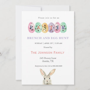 Cartes Pour Fêtes Annuelles Jolis œufs de Pâques aquarelle Brunch de Pâques 