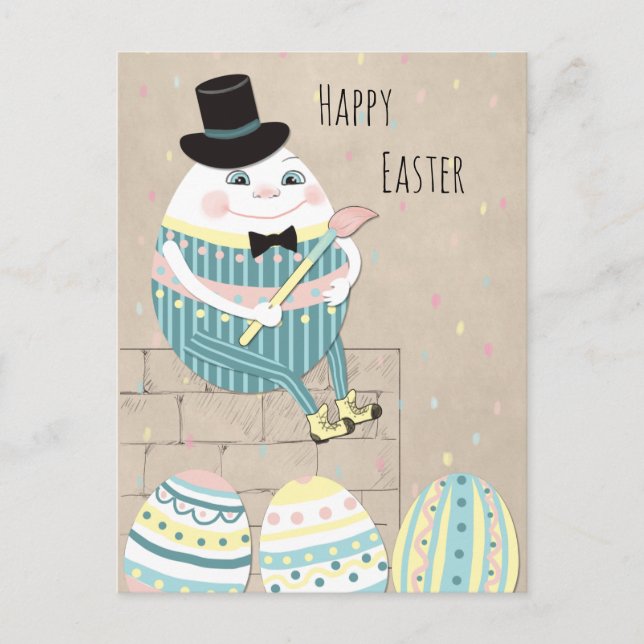 Cartes Pour Fêtes Annuelles Jolis œufs de Pâques & Humpty Dumpty (Devant)