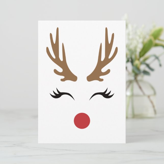 Cartes Pour Fêtes Annuelles Jolis Renne de Noël Fantaisistes Déchirent (Debout devant)