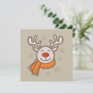 Cartes Pour Fêtes Annuelles Jolis rennes de Noël Joyeux Noël Hiver