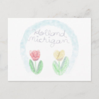 Cartes Pour Fêtes Annuelles Jolis tulipes de Hollande Michigan à l'aquarelle