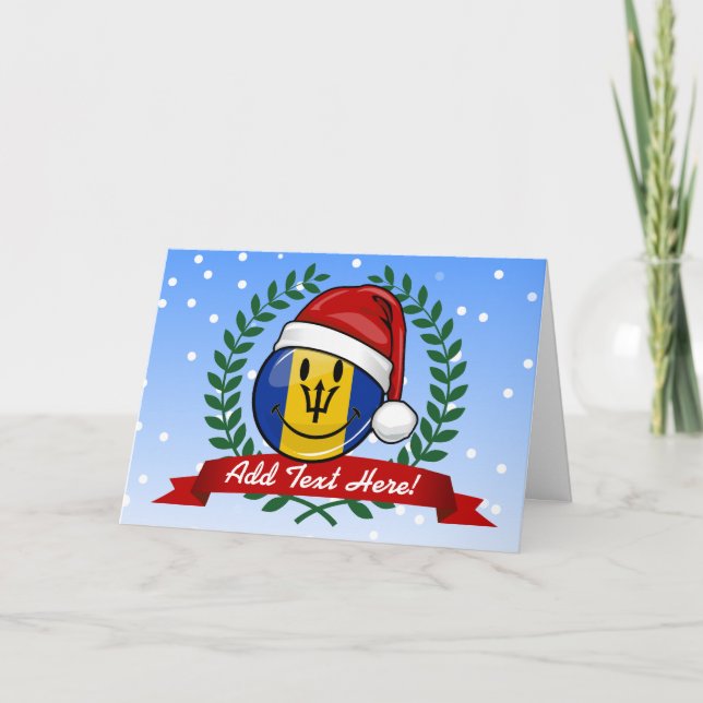 Cartes Pour Fêtes Annuelles Jolly Barbados Drapeau style Noël (Devant)