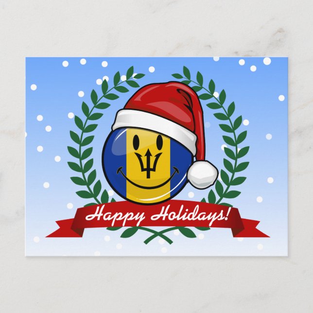 Cartes Pour Fêtes Annuelles Jolly Barbados Drapeau style Noël (Devant)