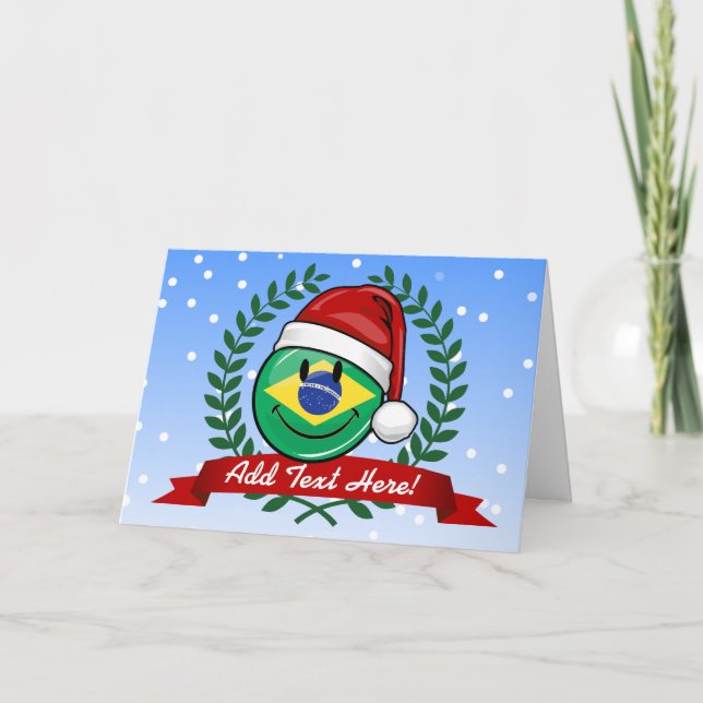 Cartes Pour Fêtes Annuelles Jolly brésilien Drapeau style Noël (Devant)