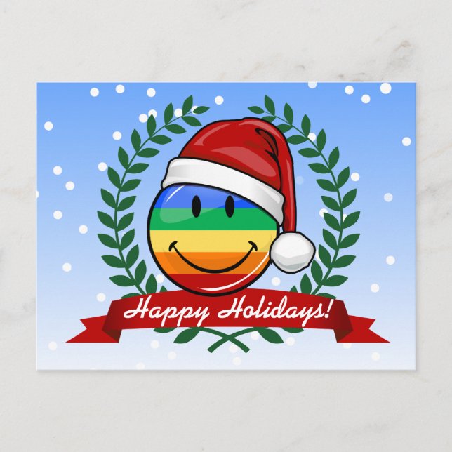 Cartes Pour Fêtes Annuelles Jolly Gay pride Drapeau style de Noël (Devant)