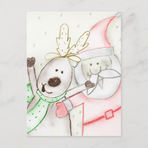 CARTES POUR FÊTES ANNUELLES JOLLY PÈRE NOËL ET REINDEER