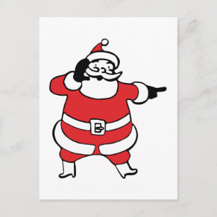 Cartes Pour Fêtes Annuelles Jolly Santa Claus appelle Reindee à Noël