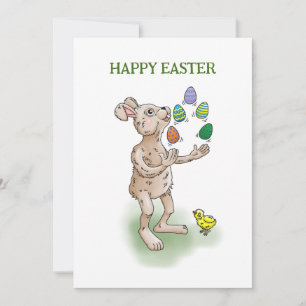 Cartes Pour Fêtes Annuelles Jonglage de lapin de Pâques
