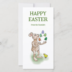 Cartes Pour Fêtes Annuelles Jonglage de lapin de Pâques