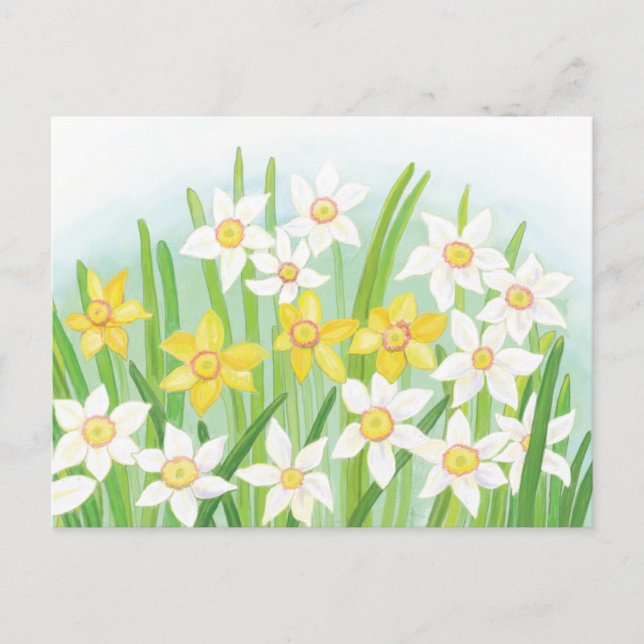 Cartes Pour Fêtes Annuelles Jonquilles printanières  (Devant)