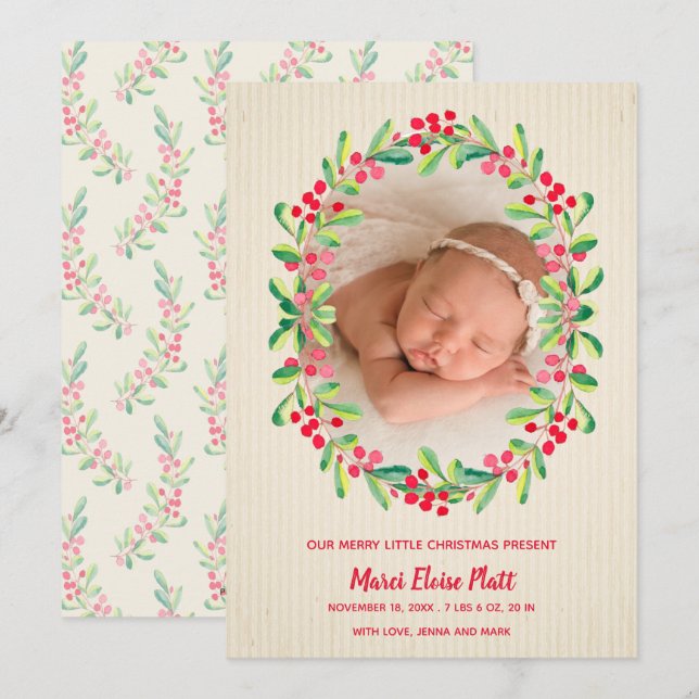 Cartes Pour Fêtes Annuelles Jory Little Christmas Photo Annonces de naissance (Devant / Derrière)