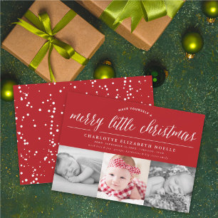 Cartes Pour Fêtes Annuelles Jory Little Christmas Typographie 3 Photo Naissanc