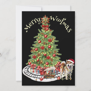Cartes Pour Fêtes Annuelles Jory Woofmas Chien Design - Akita