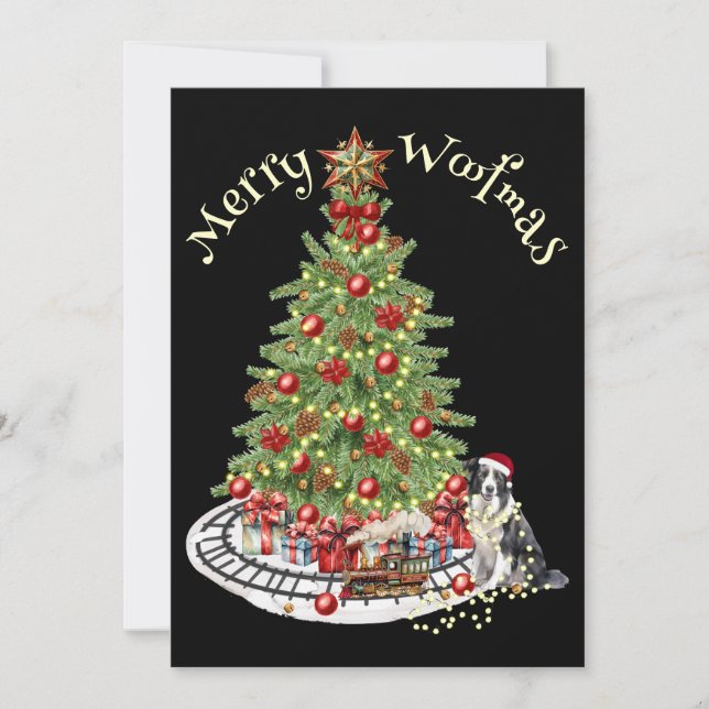 Cartes Pour Fêtes Annuelles Jory Woofmas Chien Design - Collie (Devant)