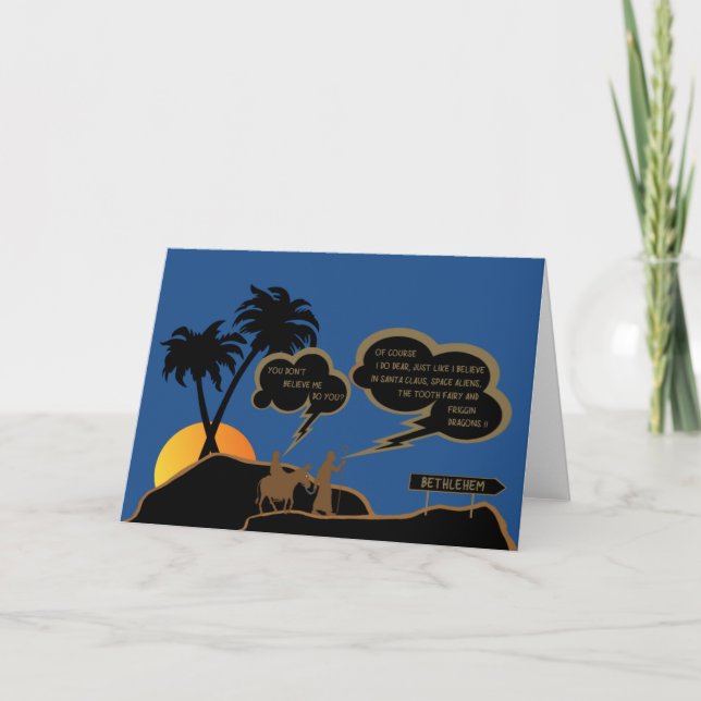 Cartes Pour Fêtes Annuelles Joseph et Mary drôles (Devant)