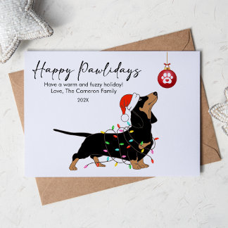 Cartes Pour Fêtes Annuelles Jote Dachshund éclaire l'amant de Noël Appartement