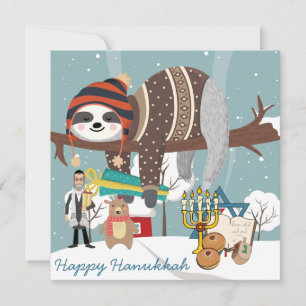 Cartes Pour Fêtes Annuelles Jote Hanoukka Sloth