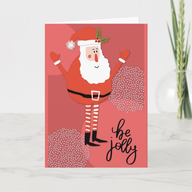 Cartes Pour Fêtes Annuelles Jote Modern Père Noël Be Jolly (Devant)