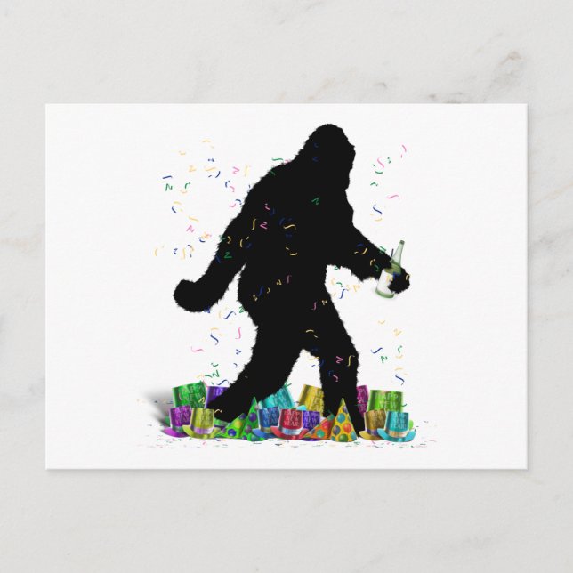 Cartes Pour Fêtes Annuelles Joue À La Squatchine Au Nouvel An (Devant)