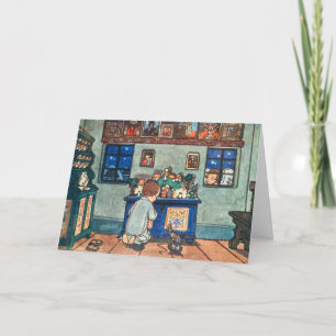 Cartes Pour Fêtes Annuelles Jouer vintage avec Jouets de Noël Peinture