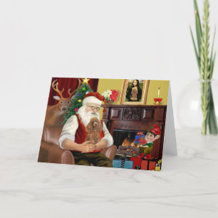 Cartes Pour Fêtes Annuelles Jouet d'abricot père Noël /Min. Caniche