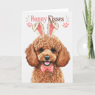 Cartes Pour Fêtes Annuelles Jouet Poodle Chien à Bunny Oreilles pour Pâques