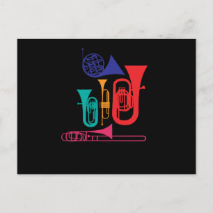Cartes Pour Fêtes Annuelles Joueur coloré de musicien d'instrument de musique