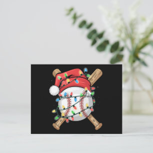 Cartes Pour Fêtes Annuelles Joueur de baseball de Noël Santa Sports 