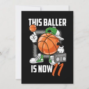 Cartes Pour Fêtes Annuelles Joueur de basket-ball 11e anniversaire Funny 11 an