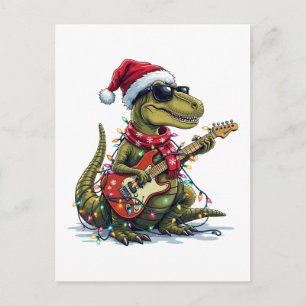 Cartes Pour Fêtes Annuelles Joueur de guitare Dinosaure Noël