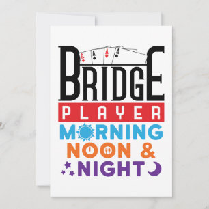 Cartes Pour Fêtes Annuelles Joueur de pont le matin midi et soir
