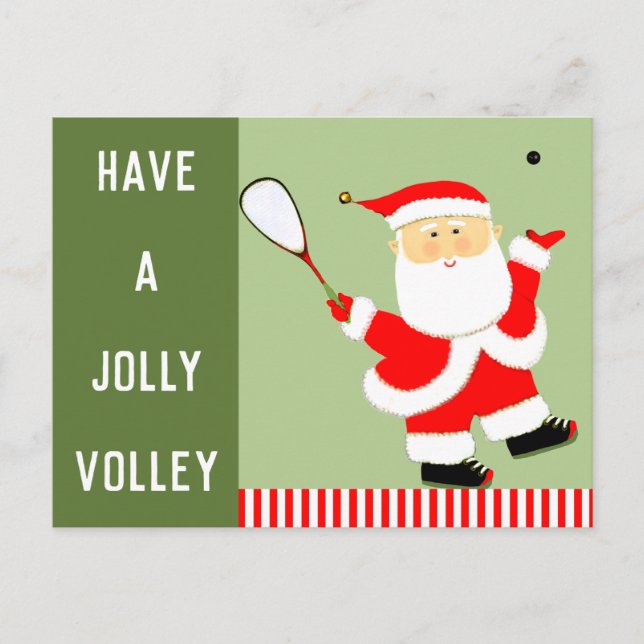 Cartes Pour Fêtes Annuelles Joueur de squash créatif Noël (Devant)
