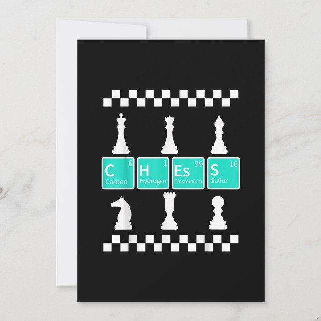 Cartes Pour Fêtes Annuelles Joueur d'échecs Lover Tableau périodique Drôle Cad (Devant)