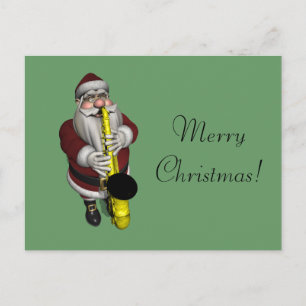 Cartes Pour Fêtes Annuelles Joueur du Saxophone du Père Noël
