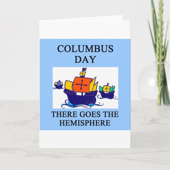 Cartes Pour Fêtes Annuelles Jour COLUMBUS : blague indienne (Devant)
