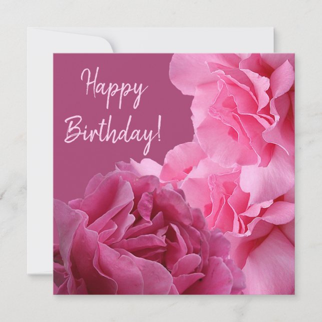 Cartes Pour Fêtes Annuelles Jour d'anniversaire stylé joli rose rose amusant (Devant)