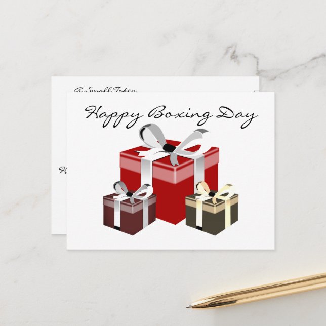 Cartes Pour Fêtes Annuelles Jour de la boxe Cadeau employé (Devant/Arrière en situation)