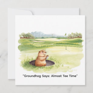 Cartes Pour Fêtes Annuelles Jour de la marmotte golfeur Vacances de golf d'hiv
