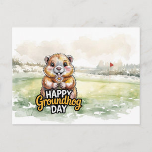 Cartes Pour Fêtes Annuelles Jour de la marmotte heureux de golf pour golfeur