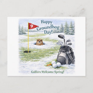 Cartes Pour Fêtes Annuelles Jour de la marmotte pour golfeur