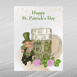 Cartes Pour Fêtes Annuelles Jour de la Saint Patrick Bière verte Leprechaun Cl