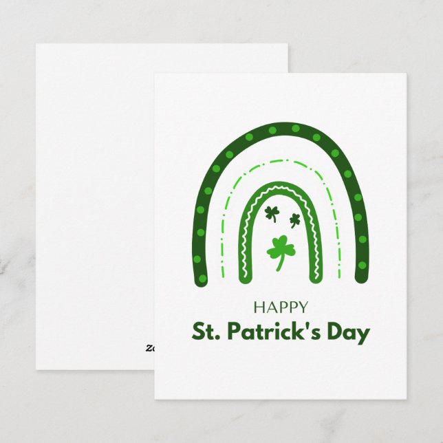 Cartes Pour Fêtes Annuelles Jour de la Saint Patrick minimaliste Arc-en-ciel (Devant / Derrière)