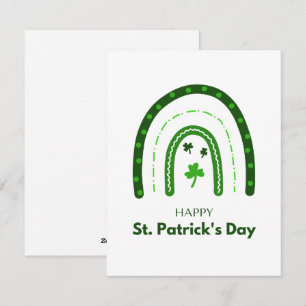 Cartes Pour Fêtes Annuelles Jour de la Saint Patrick minimaliste Arc-en-ciel