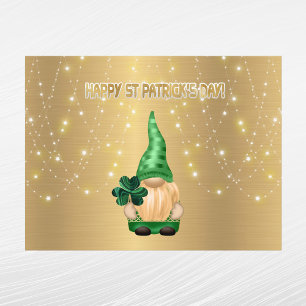 Cartes Pour Fêtes Annuelles Jour de la Saint Patrick Shamrock Gnome Gold Light