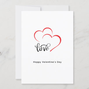 Cartes Pour Fêtes Annuelles Jour de la Saint-Valentin minimaliste noir rouge d